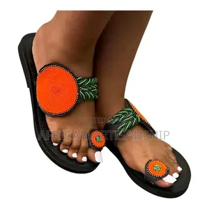 Beaded Maasai Sandals Black Edition