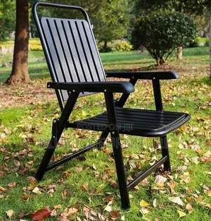 Black Foldable Chair With Armrest