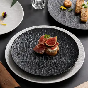 Rock Stone Texture Ceramic Tableware Steak Plate, Dinner Plates