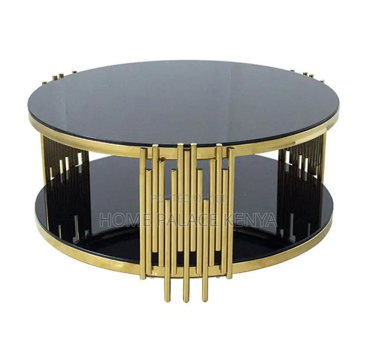 Coffee Table: Stainless Steel Frame Glass Top Coffee Table