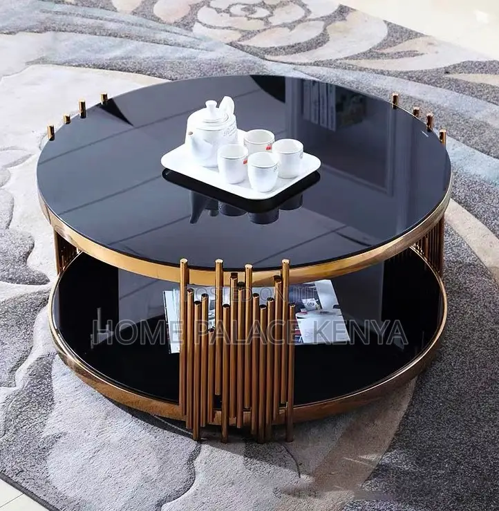 Coffee Table: Stainless Steel Frame Glass Top Coffee Table