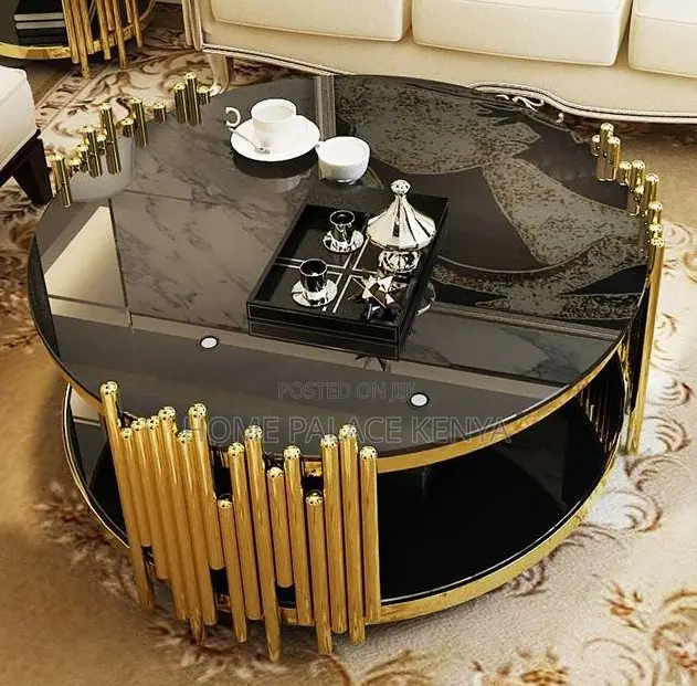 Coffee Table: Stainless Steel Frame Glass Top Coffee Table