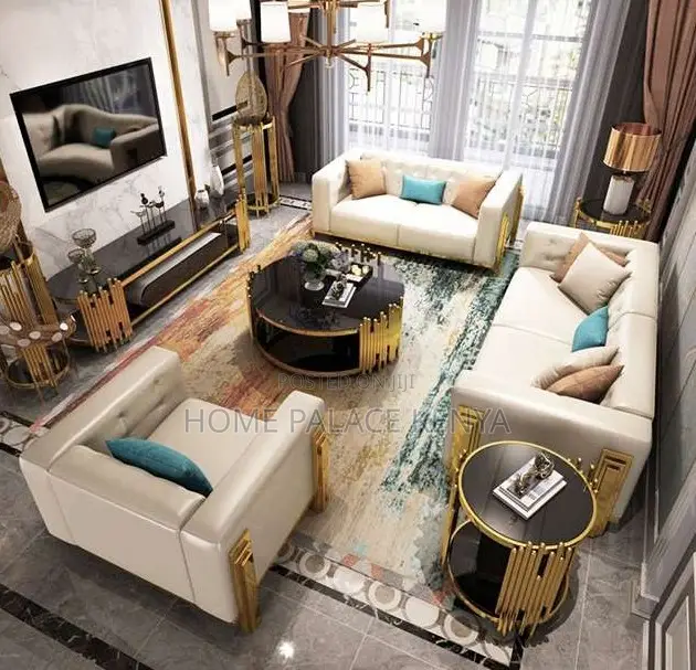 Coffee Table: Stainless Steel Frame Glass Top Coffee Table