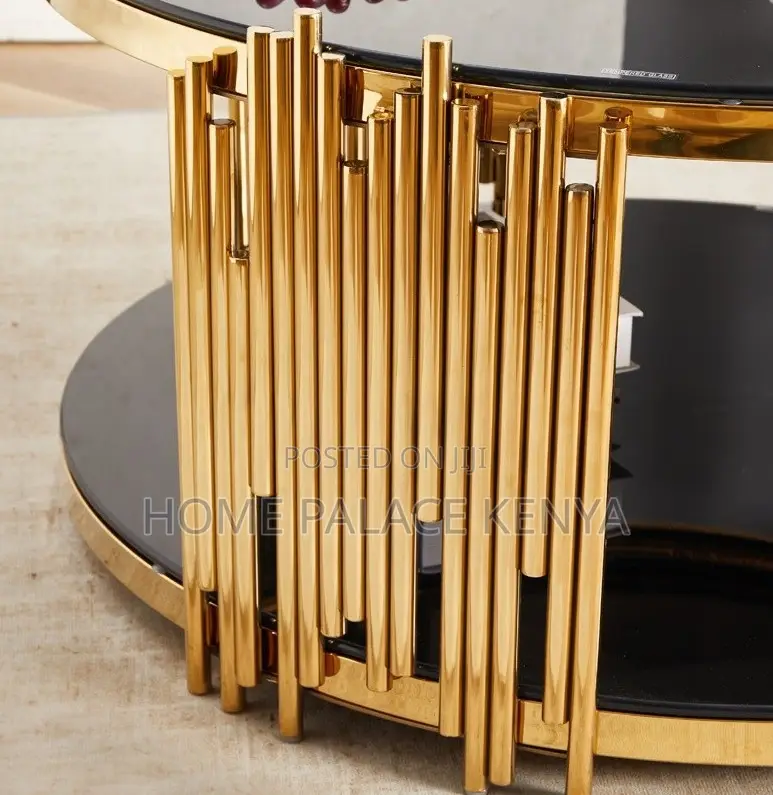 Coffee Table: Stainless Steel Frame Glass Top Coffee Table