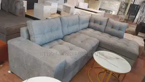 Tufted Grey L Shaped 6 Seater