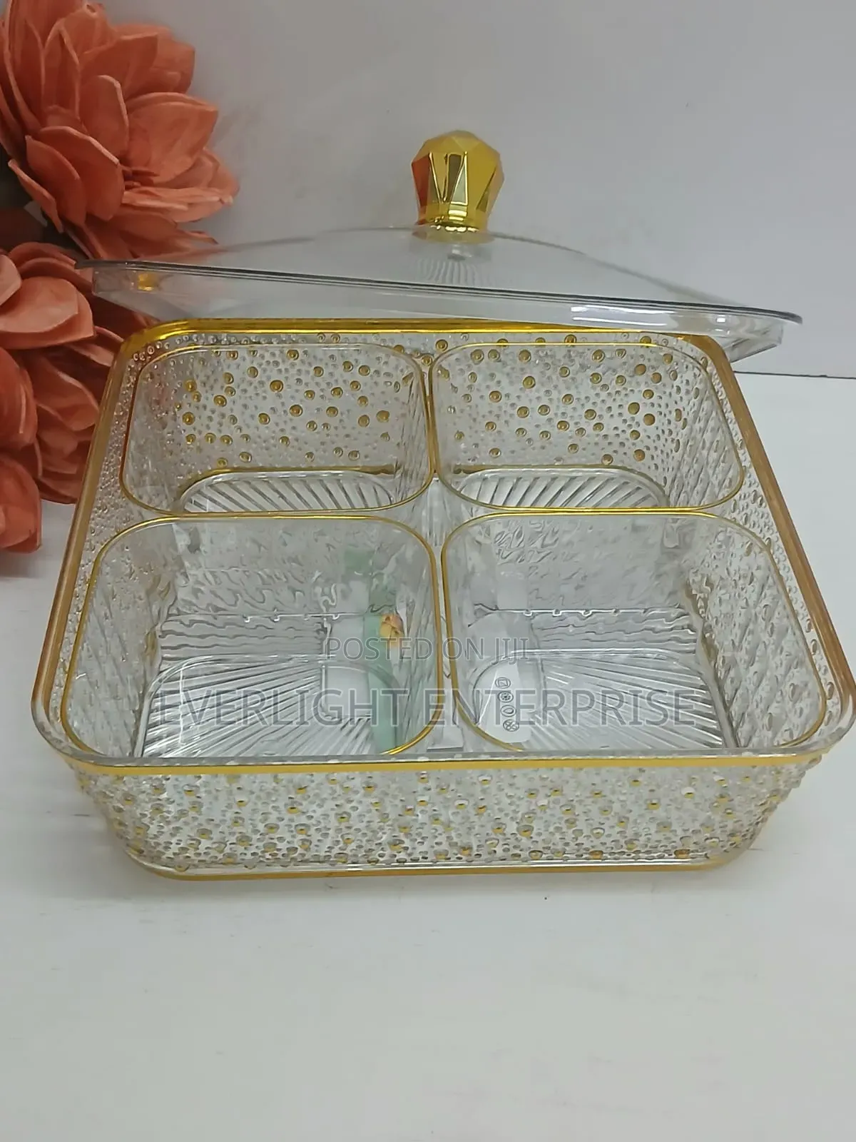 *Acrylic Fruit Bowl With Lid + 4 Serving Bowls