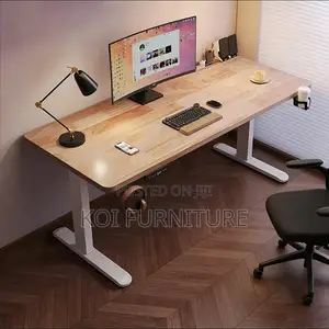 Office Desk : Toky2 1.8m Brown Modern Electric Height-Adjustable Desk