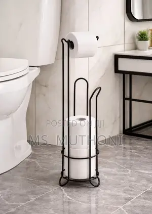 Minimalist Metallic Toilet Tissue Holder
