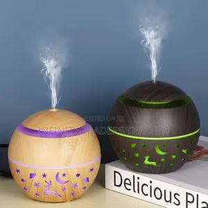 New Design Wood Mushroom Humidifier Diffuser With Led Light