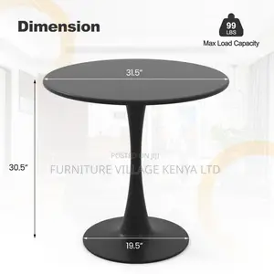 Black Marble Eames Round Restaurant Dining Table