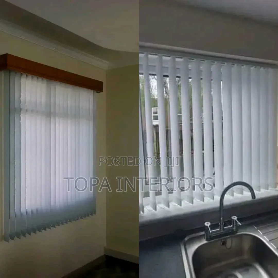 Modern White Vertical Kitchen Window Blinds