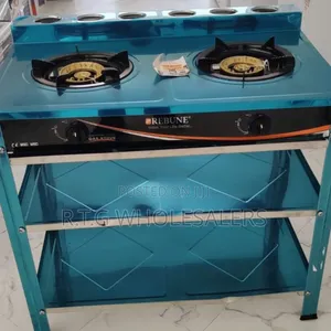 Rebune Heavy Duty 2 Burner Standing Gas Stove With Shelves