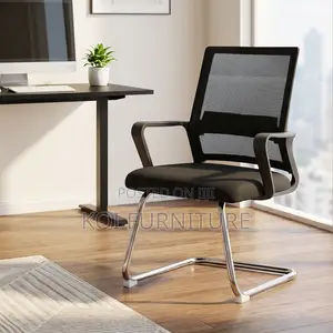 Office Chair : Black Mesh Office Visitors Chair -a Chrome Sleigh Base