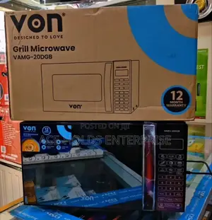 Von Microwave Oven 20l Digital With Grill Vamg-20dgb