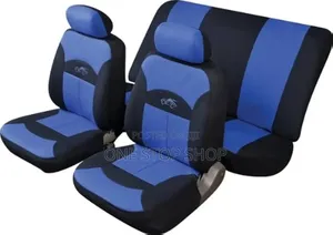 Polyester Terry Fabric Foam Back Blue Black Seat Cushion Covers