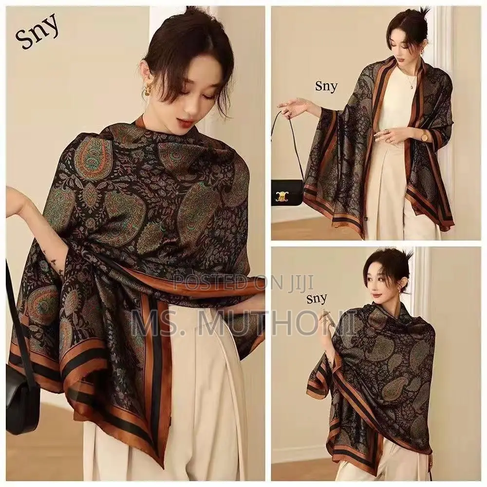 Leopard Print Silk Scarf/ Shawl