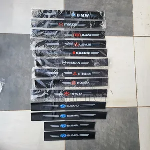 4pcs Branded Carbon Door Sill Step Stickers