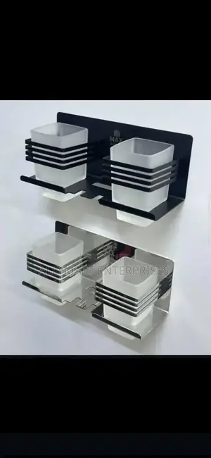 Double Silver Stainless Toothbrush Holder