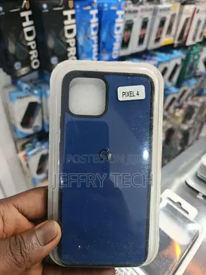 Navy Blue Liquid Leather Silicone Case Designed for the Google Pixel 4