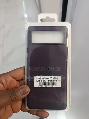 Purple Leather Phone Case for a Google Pixel 6 Smartphone.
