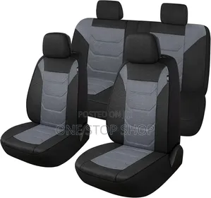 Grey Black Seat Covers Designed for Rear Front Seat With Fabric Panel