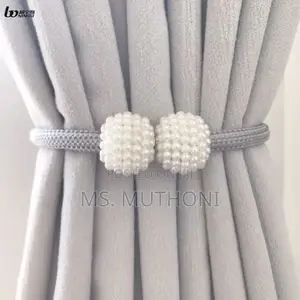 A Pair Magnetic Curtains Holders With Pearls*