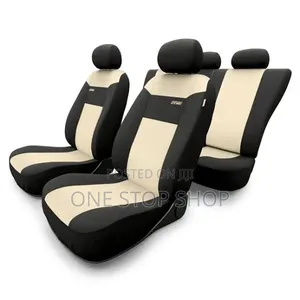 Polyester Weave Baije Black Seat Cover With Integrated Foam Backing