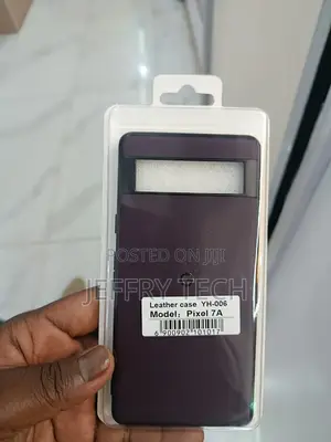Purple Leather Protective Case for the Google Pixel 7a Phone.
