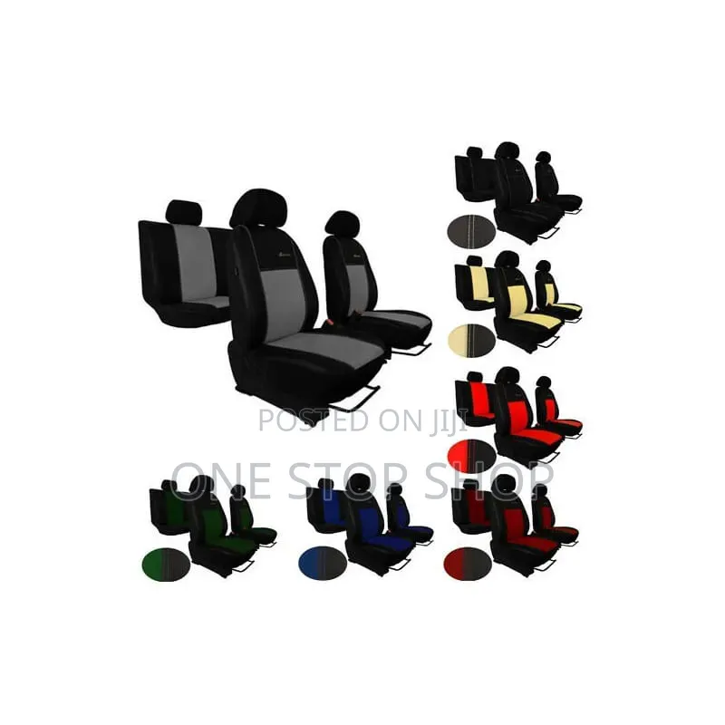 Multiple Color Accent Perforated Polyester Seat Covers Full Set Design