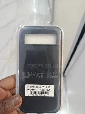 Black Leather Google Pixel 8a Phone Case.