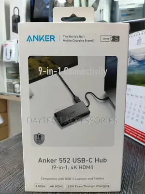 This Is an Anker 552 9-in-1 Usb-C Hub Adapter in Black.