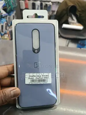 Gray Oneplus 7 Pro Leather Phone Case.