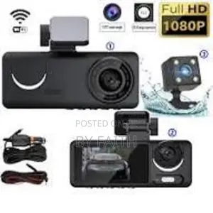 3-Lens 1080p Hd Dash Cam Car Camera, Front