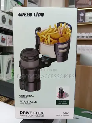 Green Lion Drive Flex 2-in-1 Car Cup Holder and Snack Tray.