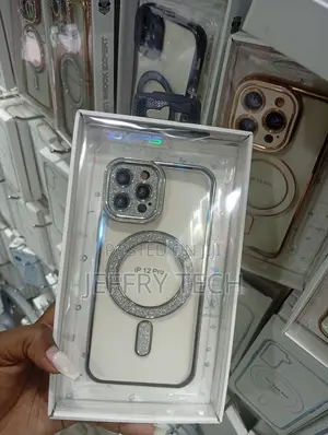 iPhone 12 Pro Silver Glitter-Encrusted Cover