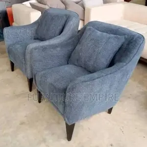 Elegant Blue Accent Chairs Set of Two