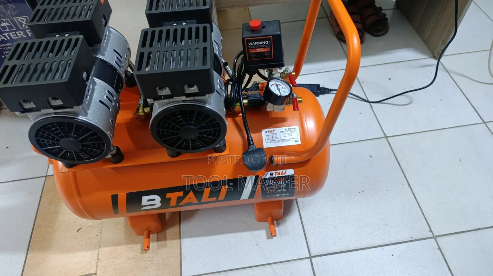 Btali 50l Silent Compressor/50l Oilless Air Compressor Double Piston