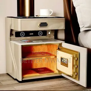 Smart Bed Side Table With Wireless Charging+Bluetooth Speakers+A Safe