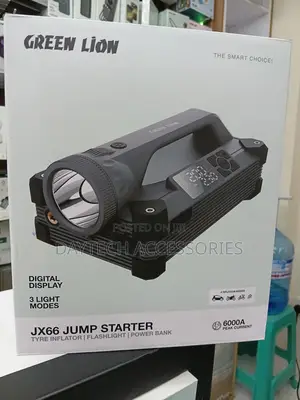 This Is a Green Lion Jx66 24000mah Jump Starter and Tire Inflator.
