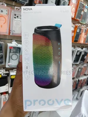 This Is a Proove Nova Bluetooth Speaker in Black With RGB Lighting.