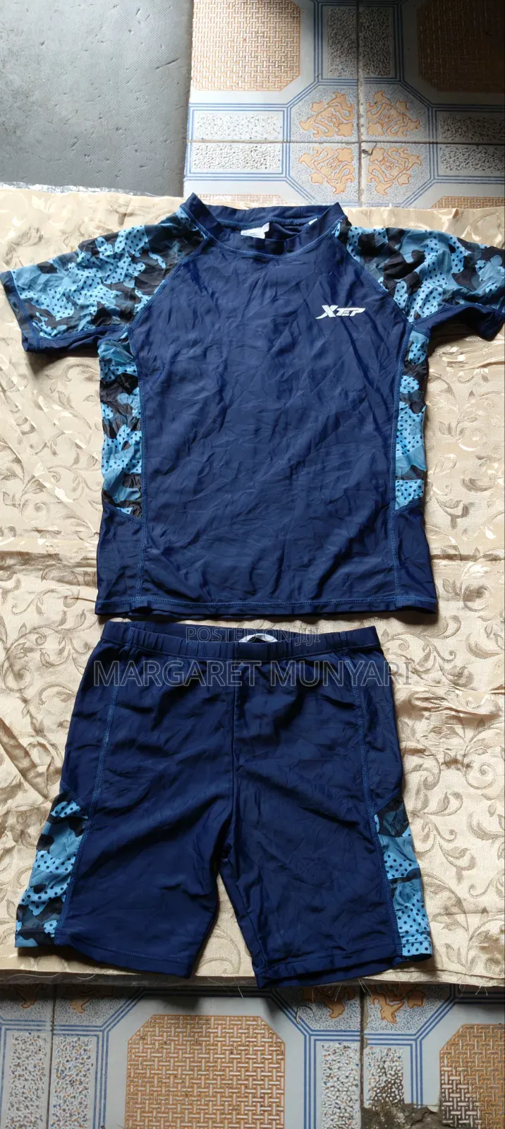 Navy Blue and Light Blue Swimsuits