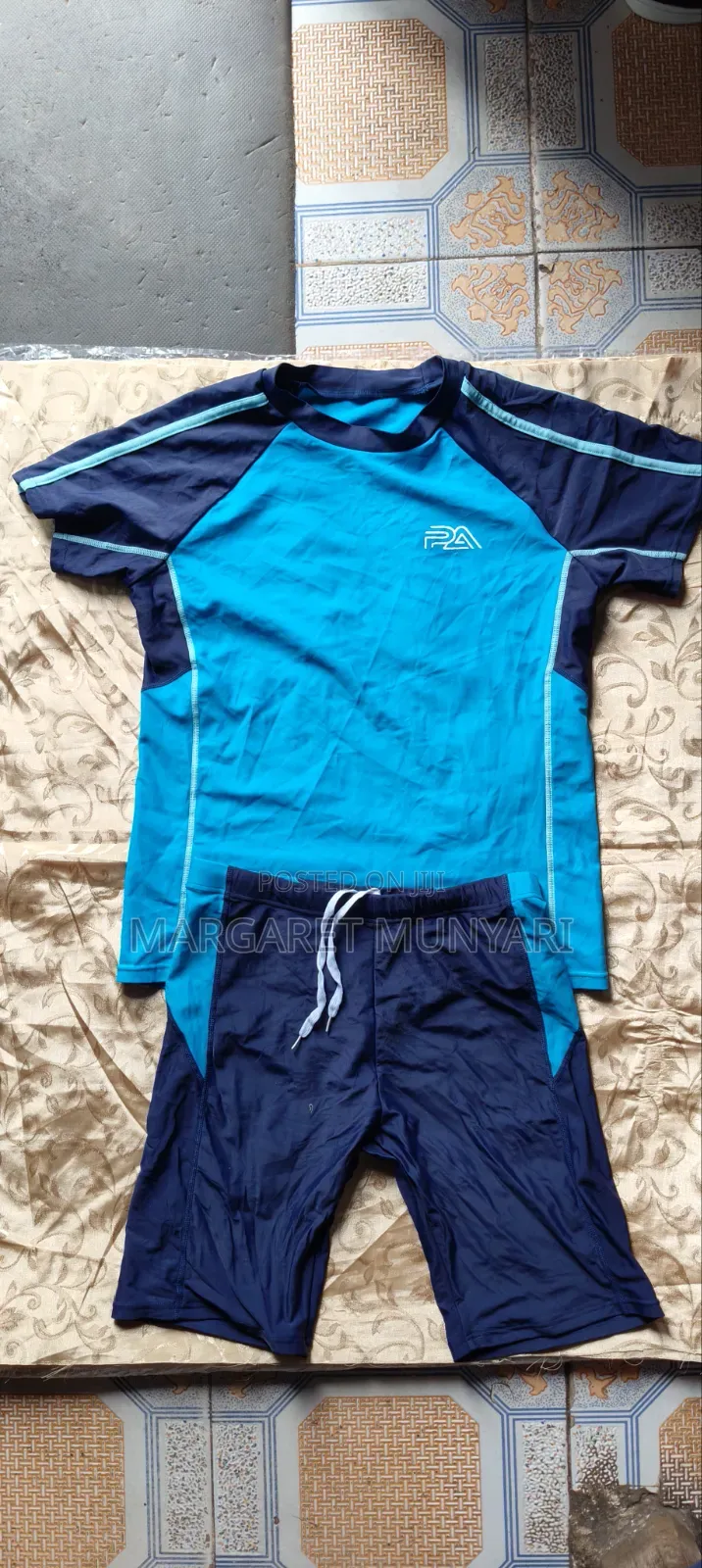 Navy Blue and Light Blue Swimsuits