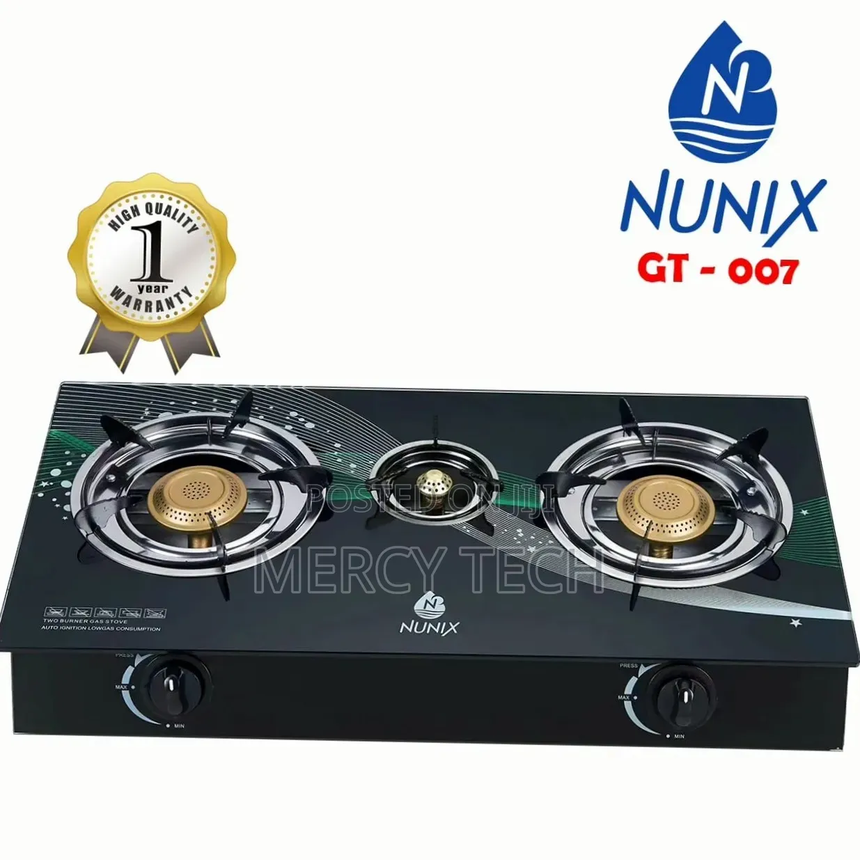 Nunix Gt-007 3-Burner Glasstop Cooker