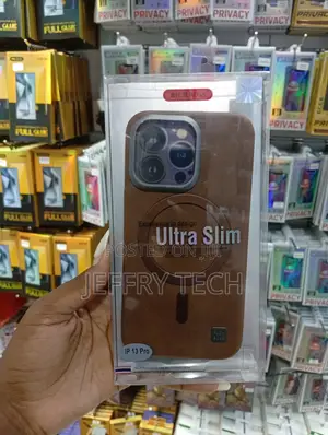 iPhone 13 Pro Brown Faux Leather Case