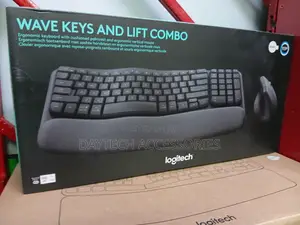 Logitech Wave Keys Lift Combo Wireless Ergonomic Keyboard Mouse.
