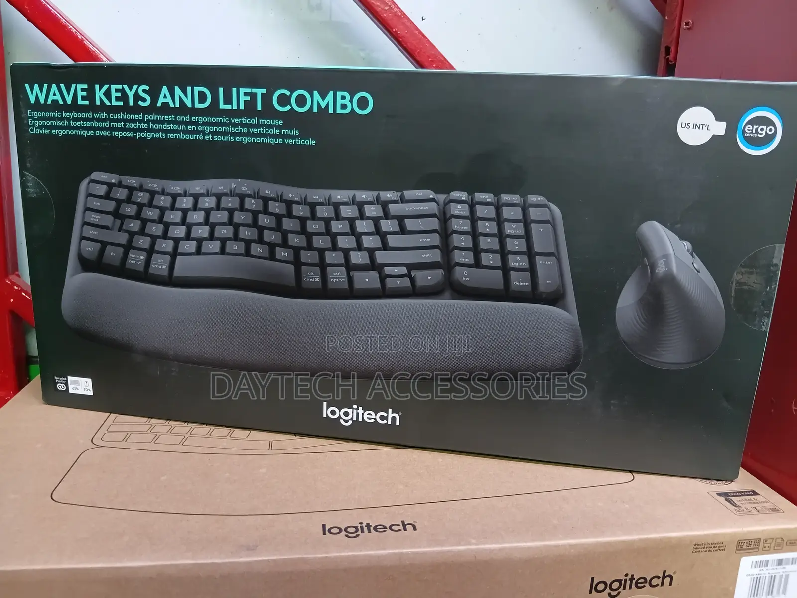 Logitech Wave Keys Lift Combo Wireless Ergonomic Keyboard Mouse.
