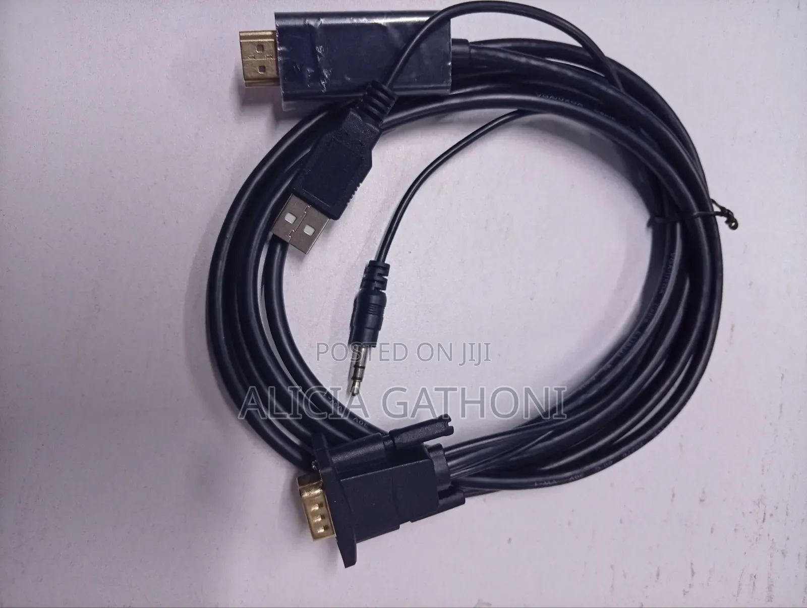 Hdmi to Vga Cable 2mtr (Usb+Audio Jack)