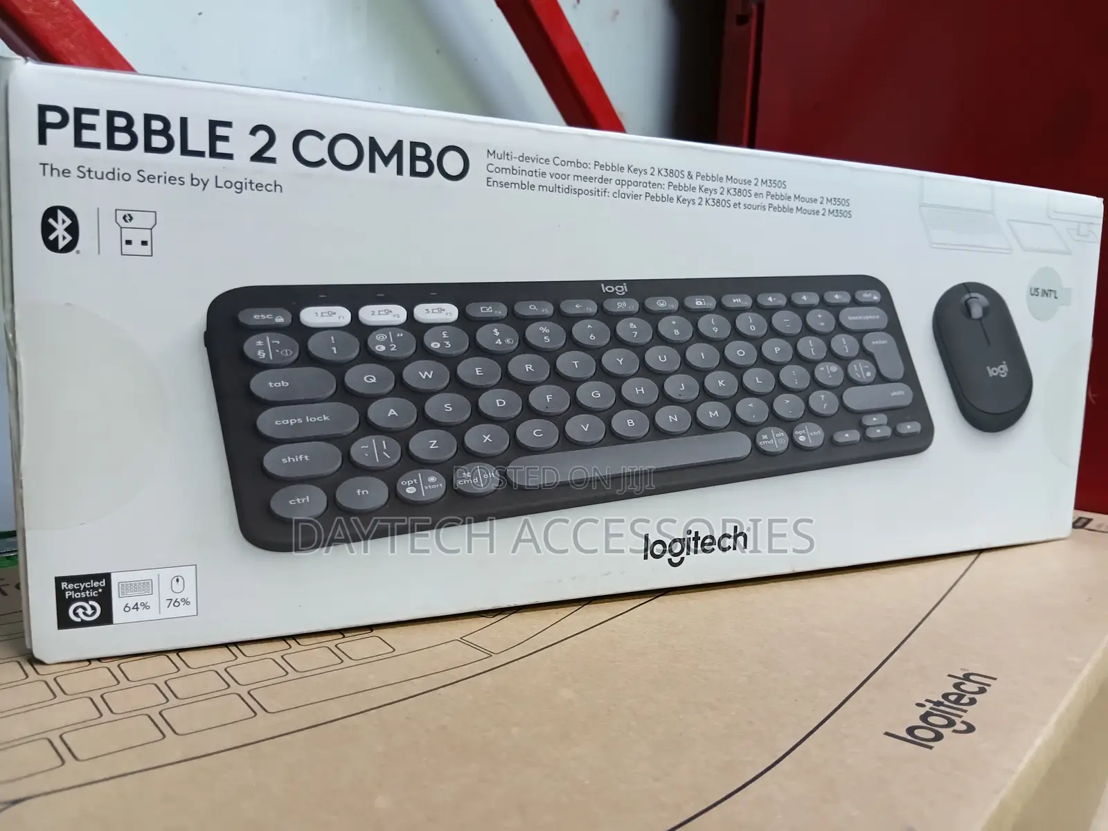 Logitech Pebble 2 Combo Wireless Keyboard and Mouse Set in Graphite.