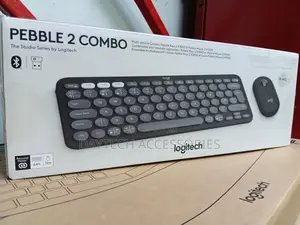 Logitech Pebble 2 Combo Wireless Keyboard and Mouse Set in Graphite.