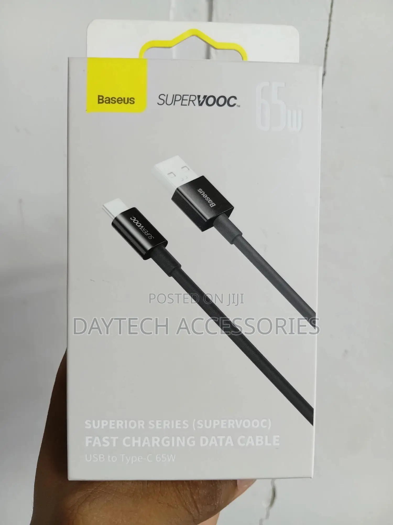 Baseus Usb To Type-c Fast Charging 65w Supervooc - Black